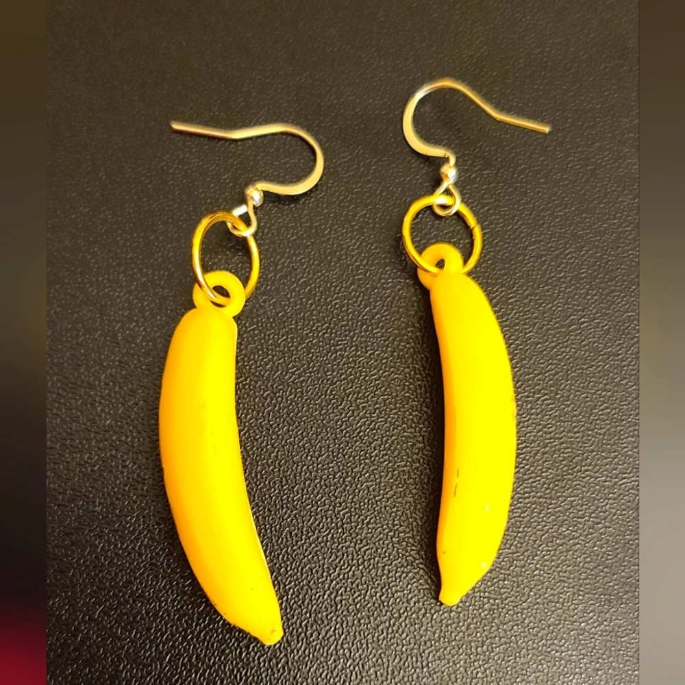 Hand Crafted Yellow Banana Earrings